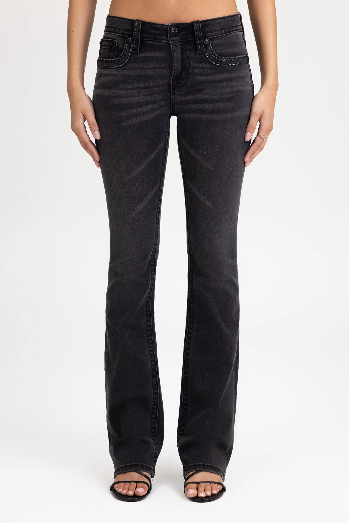 Miss Me Onyx Stitched Bootcut Jeans M5014B4341