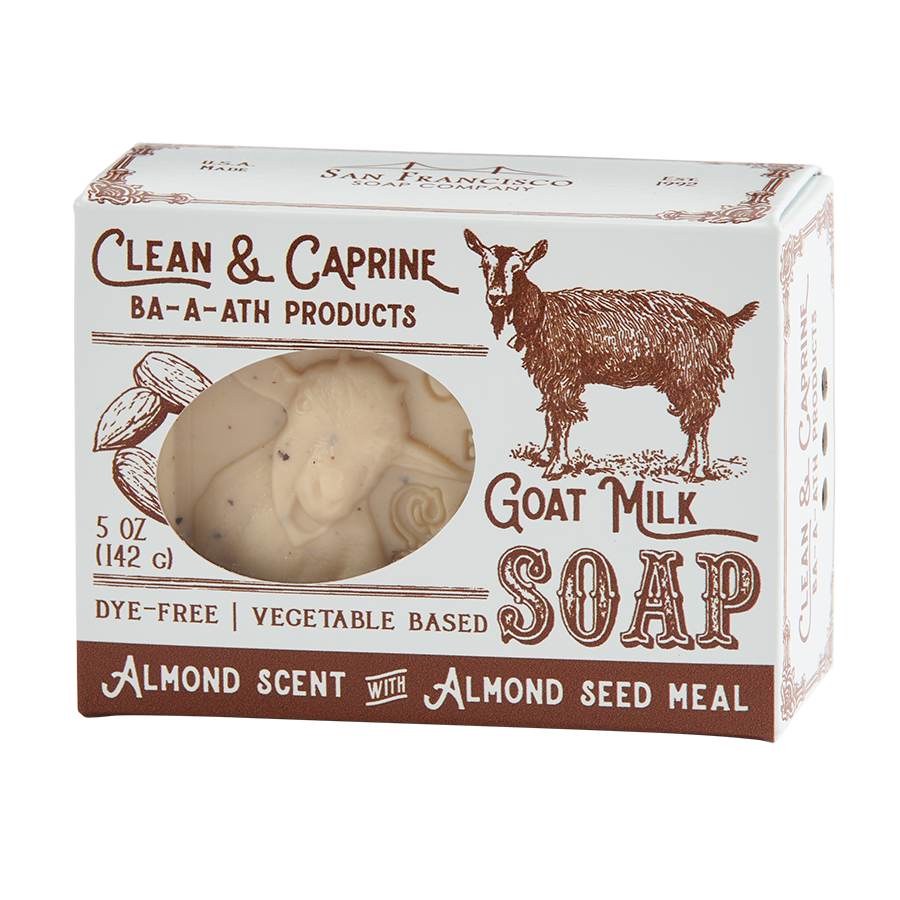 Clean & Caprine Goat Milk Bar Soap - Almond Scent with Almond Meal CCA1418
