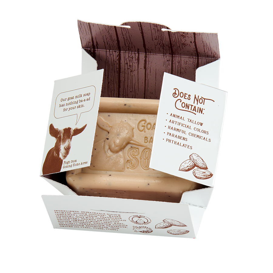 Clean & Caprine Goat Milk Bar Soap - Almond Scent with Almond Meal CCA1418