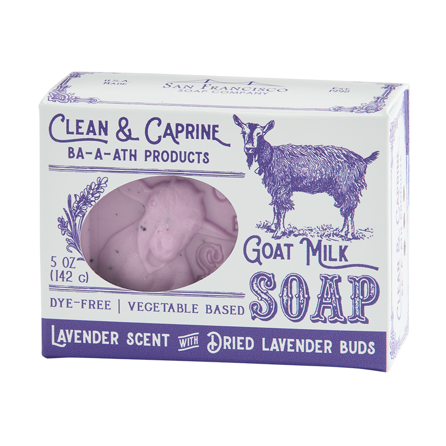 Clean & Caprine Goat Milk Bar Soap - Lavender Scent with Dried Lavender Buds CCL1421