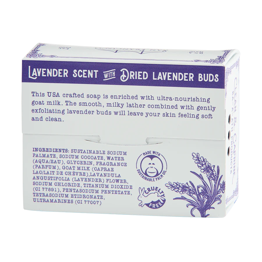 Clean & Caprine Goat Milk Bar Soap - Lavender Scent with Dried Lavender Buds CCL1421