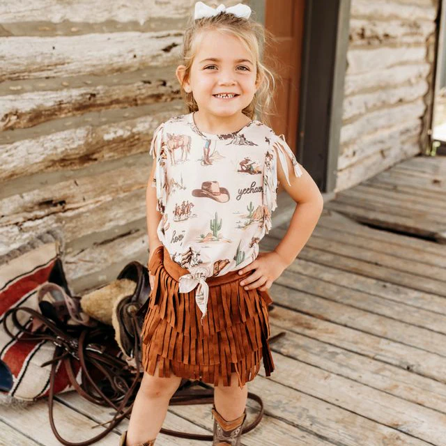 Shea Baby Toddler Out West Cowgirl Tie Shirt STS74