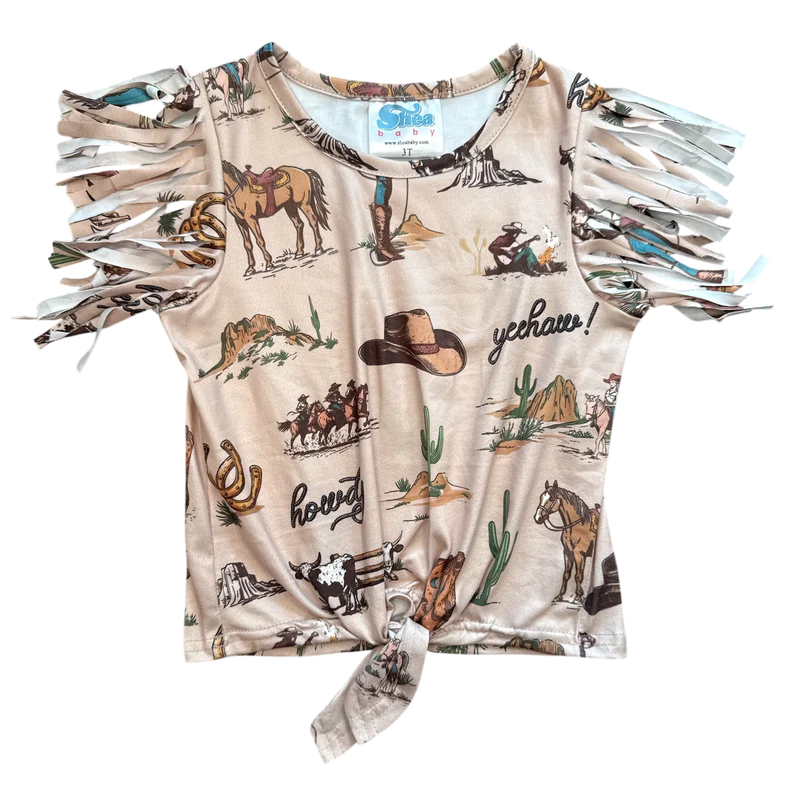 Shea Baby Toddler Out West Cowgirl Tie Shirt STS74