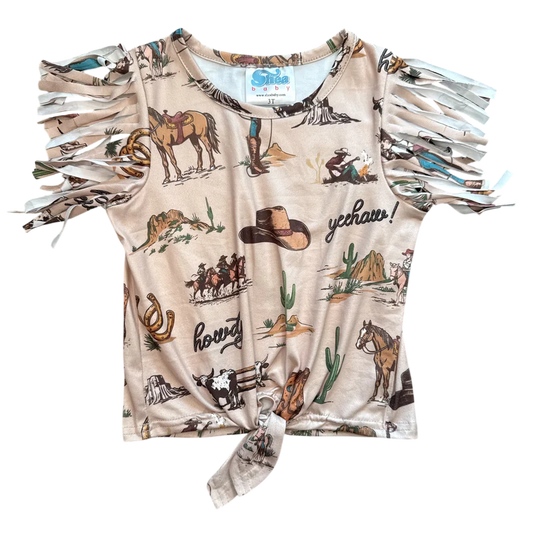 Shea Baby Toddler Out West Cowgirl Tie Shirt STS74