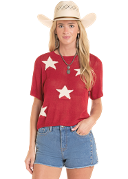 Rock&Roll Star Short Sleeve Sweater Top BW31T08778