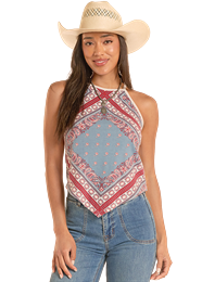 Rock & Roll Ladies Bandana Print Tank BW20T08781