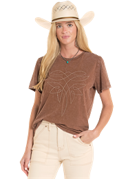 Rock 7 Roll Boot Stitch T Shirt BW21T08797