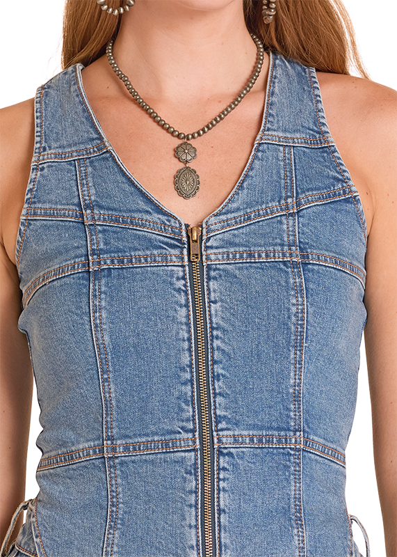 Rock & Roll Vest Denim Zip BW98D09107