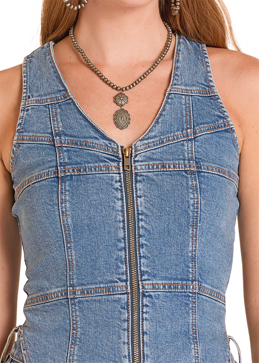 Rock & Roll Vest Denim Zip BW98D09107