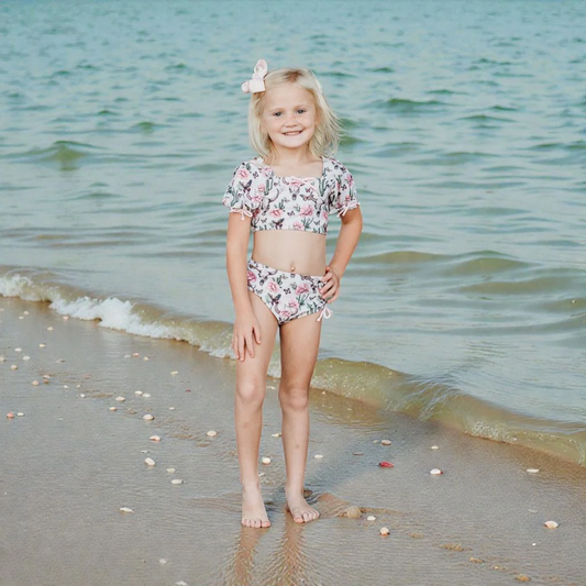 Shea Baby Cactus Floral Skull Girls Swimsuit BIKINI11