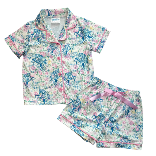 Girls Floral Frontier Pajama Set PJG09