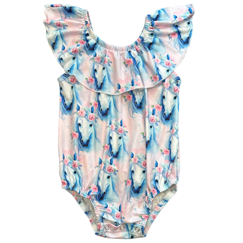 Shea Baby Dreamy Horse Off The Shoulder Onesie SBS63