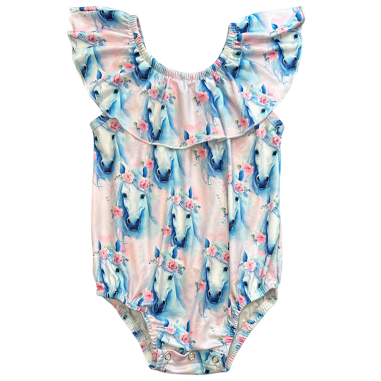 Shea Baby Dreamy Horse Off The Shoulder Onesie SBS63