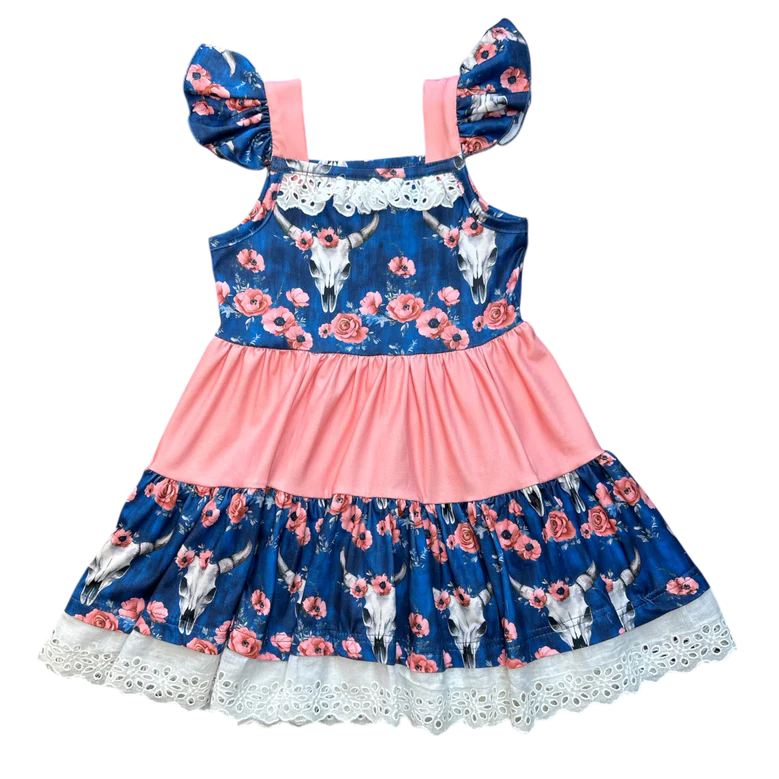 Shea Baby Midnight Floral Ruffle Dress SDR65