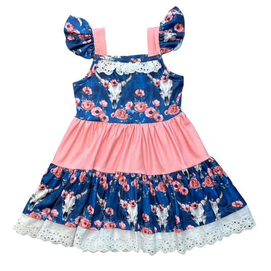 Shea Baby Midnight Floral Ruffle Dress SDR65