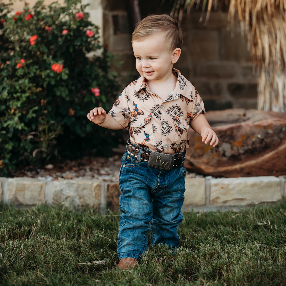 Shea Baby Aztec Bucking Horse Onsie BBOYSS31