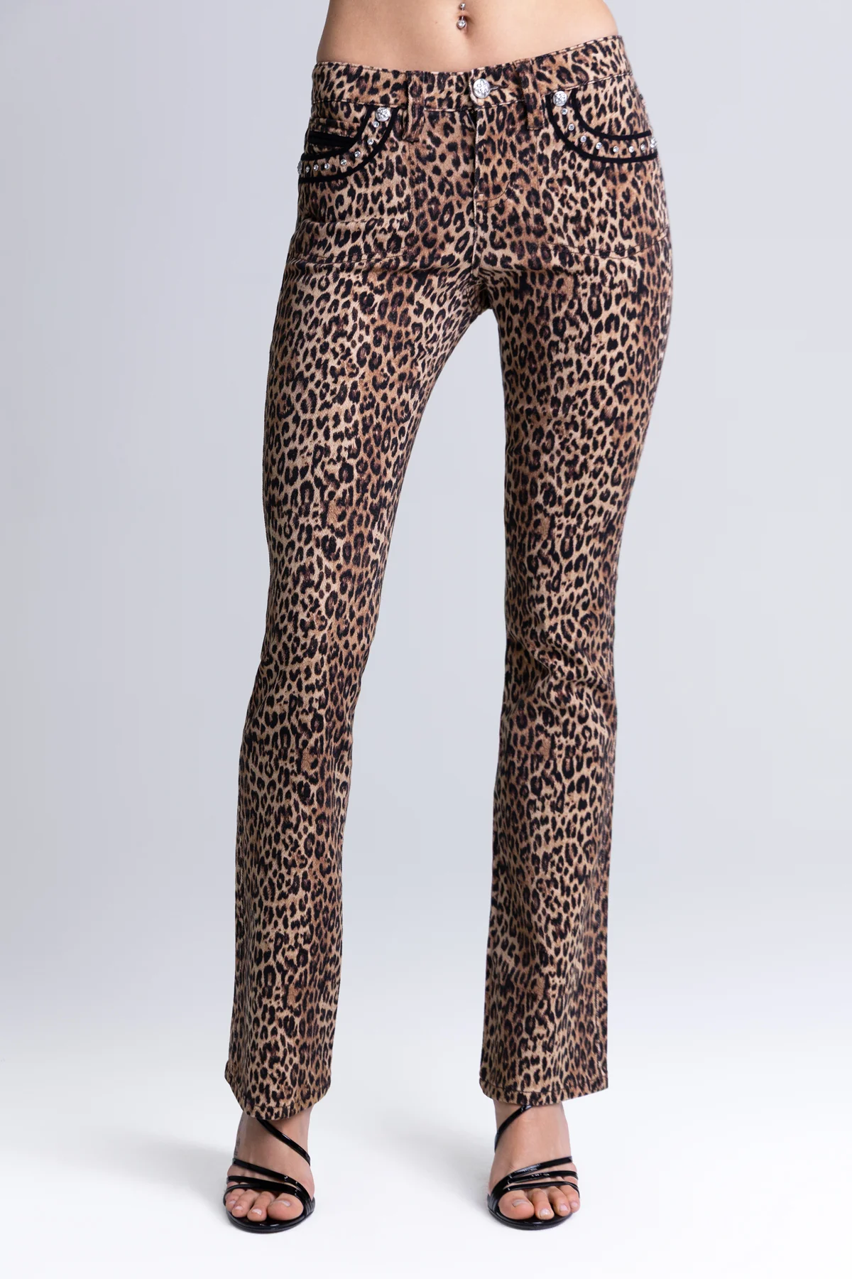Miss Me Zara Leopard Bootcut Jeans M2421BV