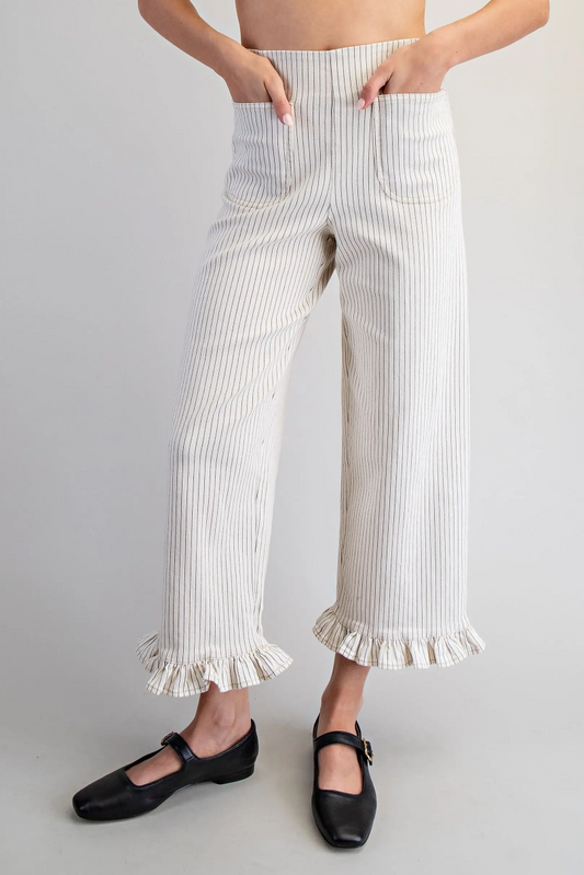 Stripe Ruffle Hem Pant PK16289