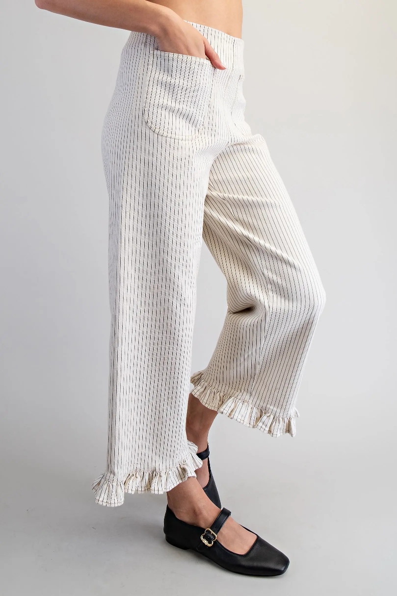Stripe Ruffle Hem Pant PK16289