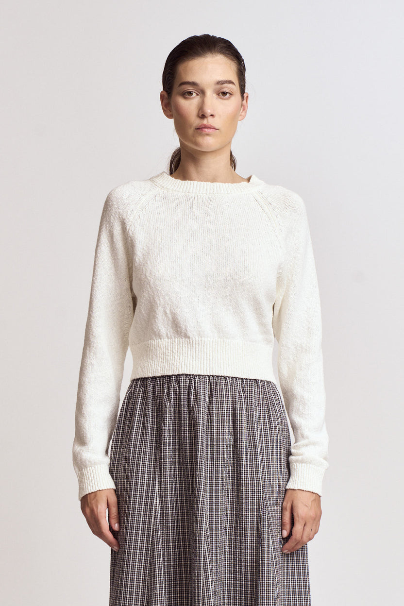 Sweater Cut Out Back Button Knit Top 42174