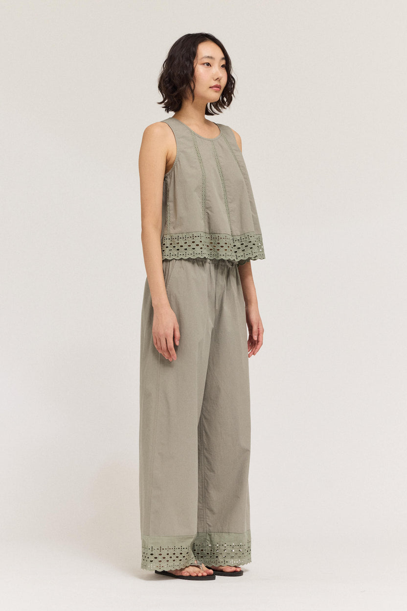 Pant Cotton Eyelet Hem Snuggle Pants 50920