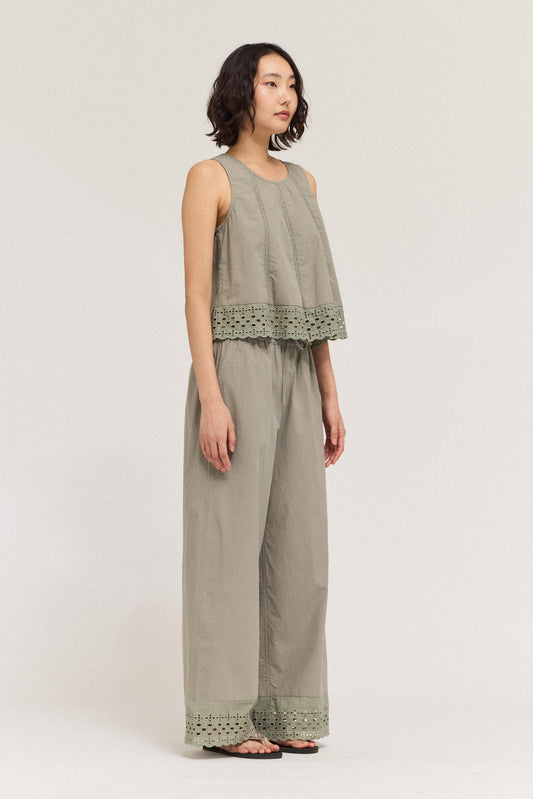 Pant Cotton Eyelet Hem Snuggle Pants 50920