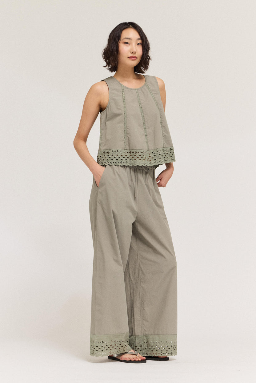 Pant Cotton Eyelet Hem Snuggle Pants 50920