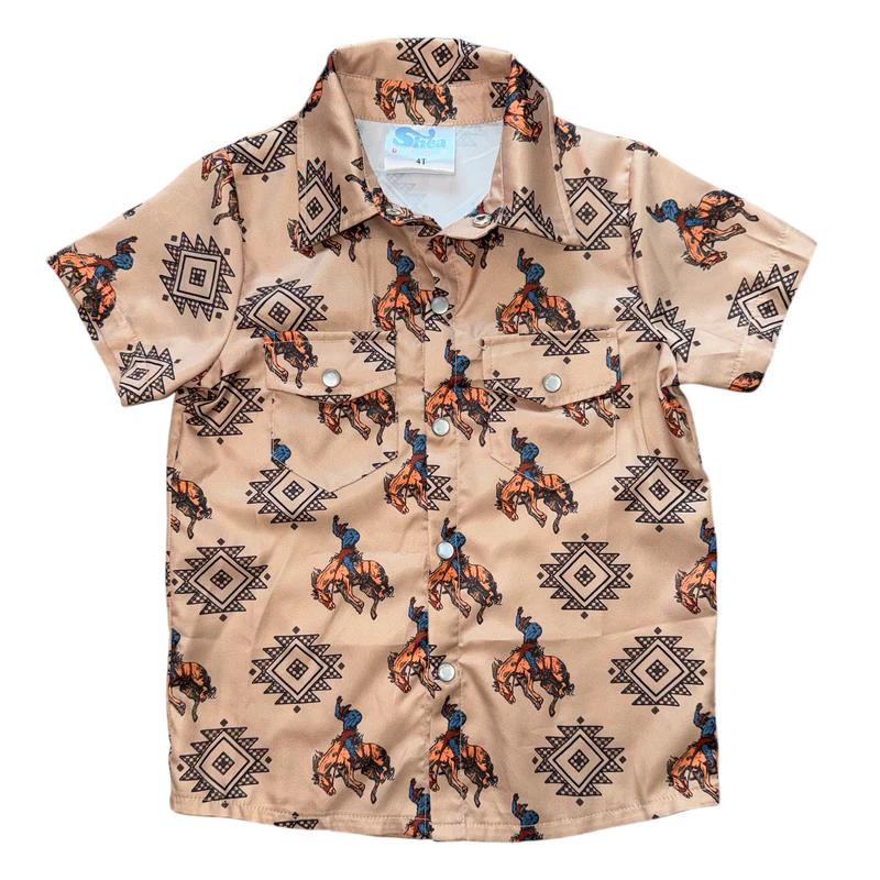Shea Baby Boys Short Sleeve Snap Shirt BOYSS31
