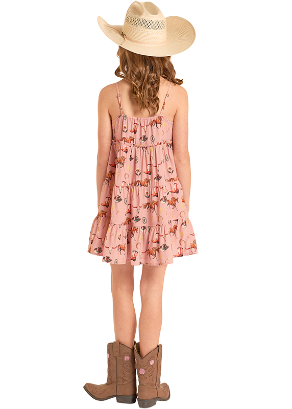 Rock & Roll Girls Western Print Dress BGD0R09164