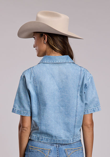 Stetson Ladies SS Crop Denim Shirt 1105105655022BU