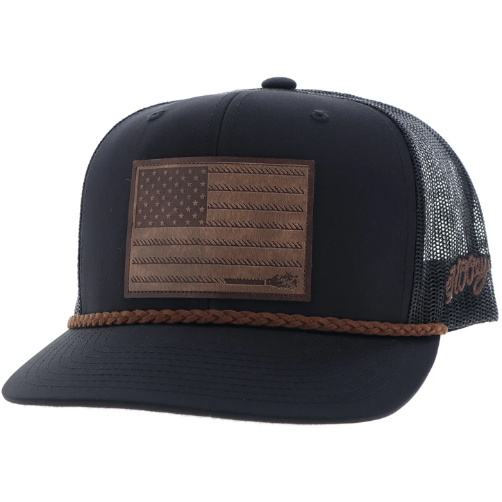 Hooey Liberty Roper Black Brown Patch 2510T-BK