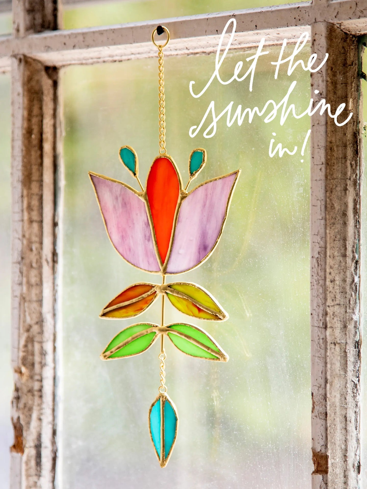 Stained Glass Folk Flower SGL004