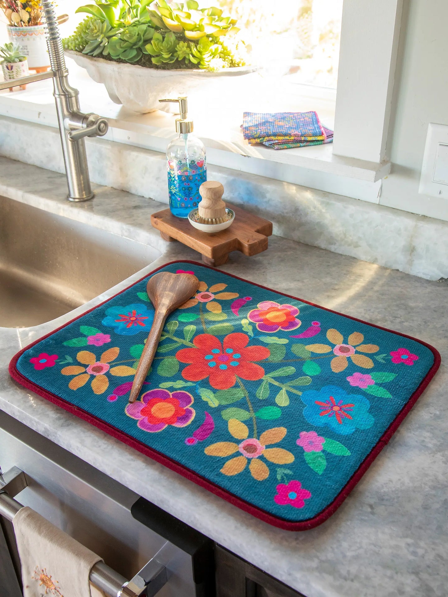 Reversible Drying Mat Garden Waves KTL000086