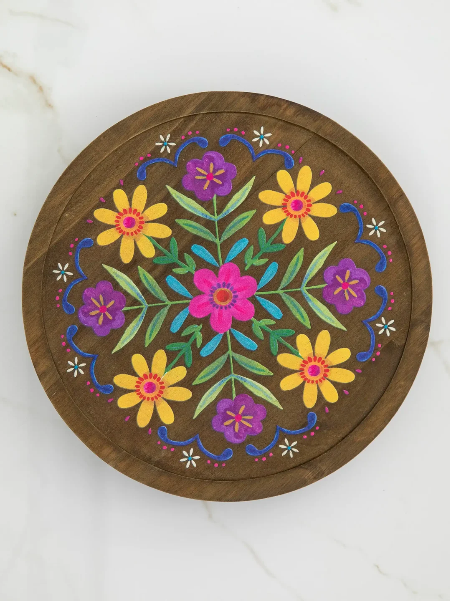 Clip On Sofa Tray Table Folk Flower