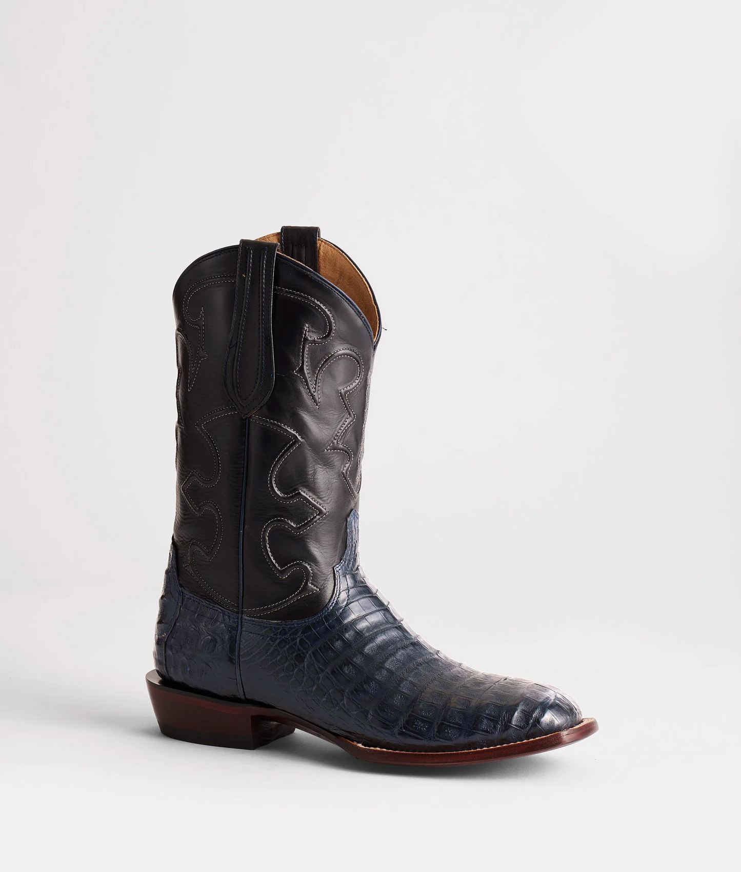 Lucchese Boots Charleston Navy Caiman Belly M4532