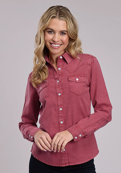 Roper Ladies LS Shirt Red 3505926133RE