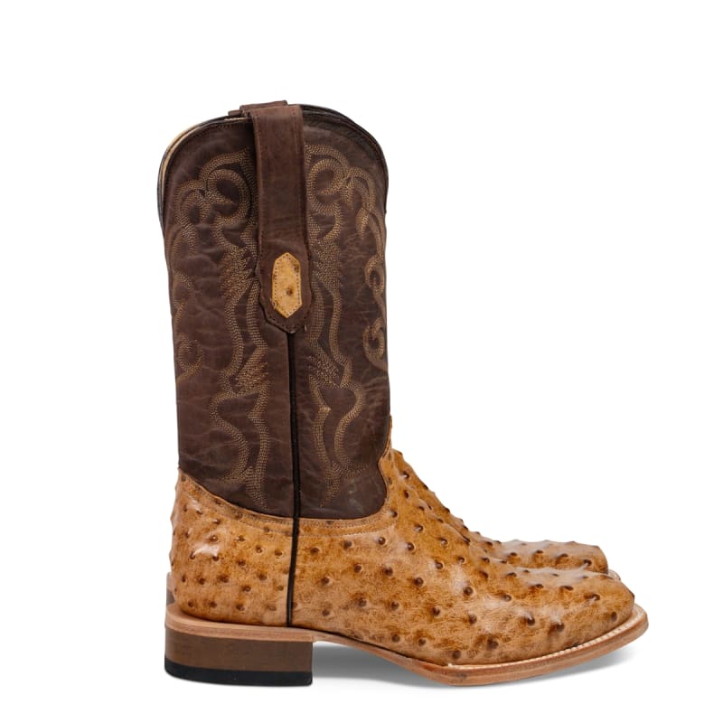 Cowtown Boots Tan Oryx Ostrich Print Q6077