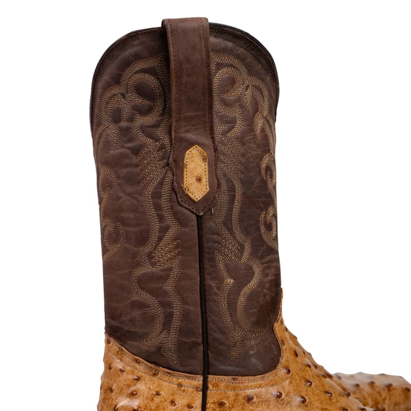 Cowtown Boots Tan Oryx Ostrich Print Q6077