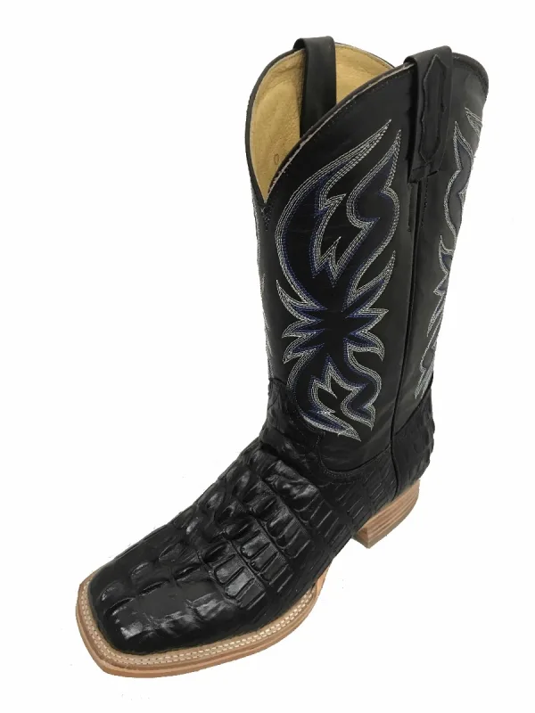 Cowtown Boots Black Alligator Tail Print Q6096