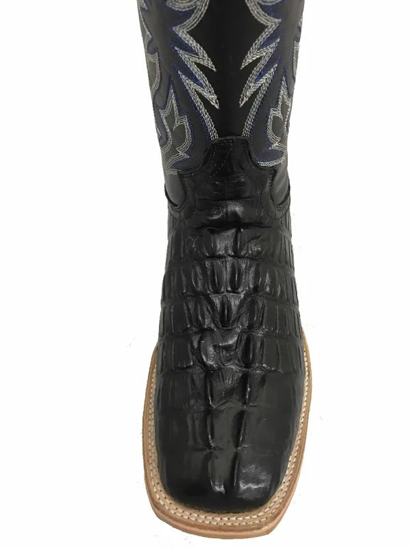 Cowtown Boots Black Alligator Tail Print Q6096