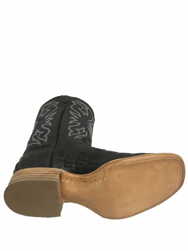 Cowtown Boots Black Alligator Tail Print Q6096