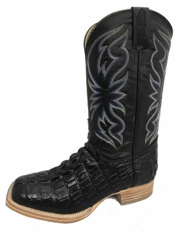 Cowtown Boots Black Alligator Tail Print Q6096