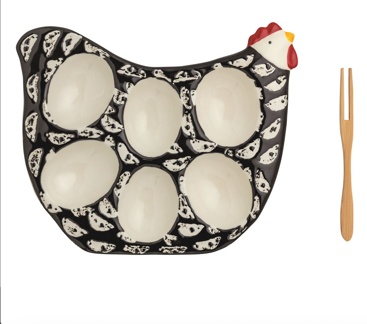 Deviled Egg Tray Black Mini Rooster 41580022B