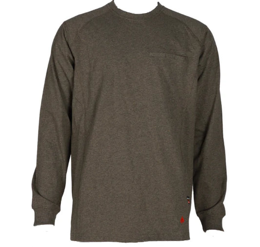 Forge Fr Men's Heather Brown Long Sleeve T-shirt MFRCNT-LW