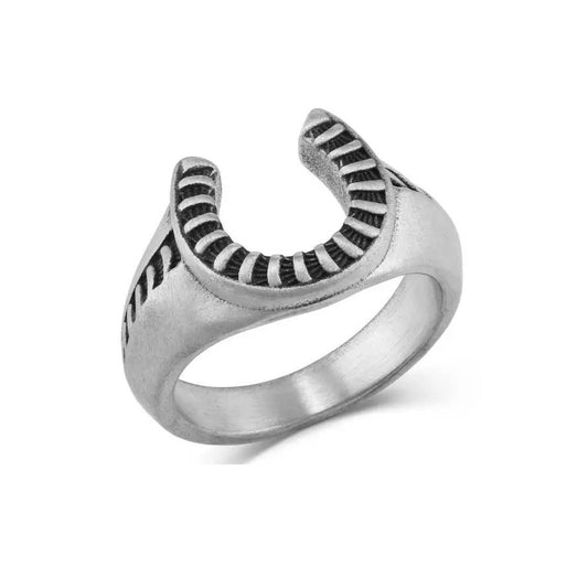 Montana Silversmiths Mens STRIKING EDGE LUCKY HORSESHOE RING RG 5541