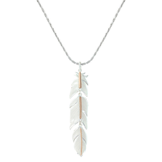 Montana Silversmiths Rose Gold Plume Feather Necklace NC1618RG