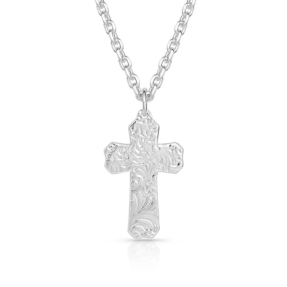 Montana Silversmiths Born In the USA Patriotic Cross Necklace NC3771