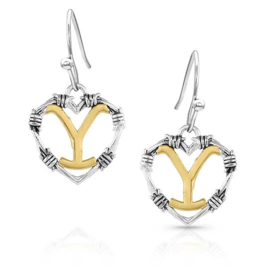 Montana Silversmiths Yellowstone Heart Earrings YELER5372