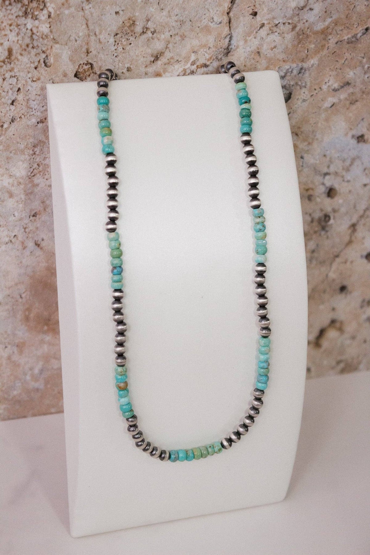 Turquoise Slab Cluster & Desert Pearl Necklace J-162