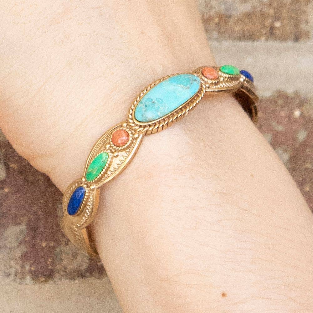 Concho Colorful Golden Cuff Bracelet CHCHB01MUB